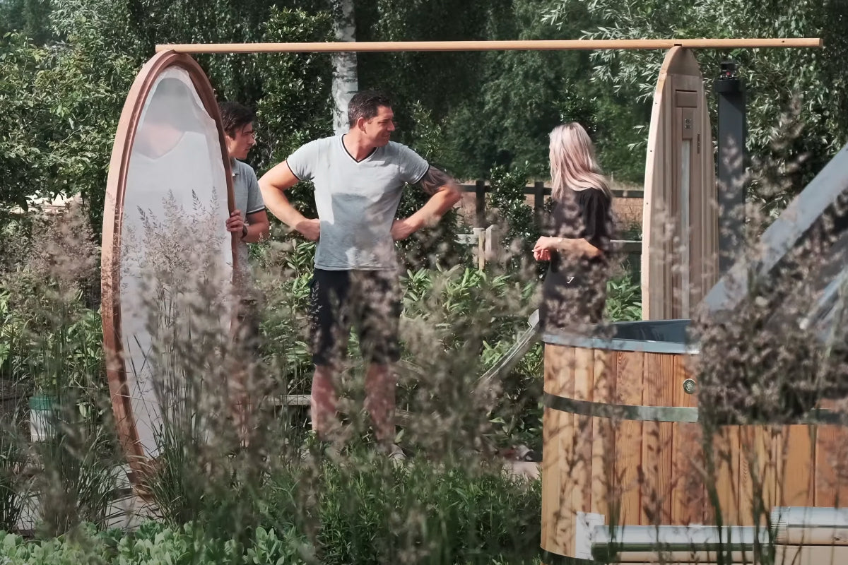 barrel sauna installatie