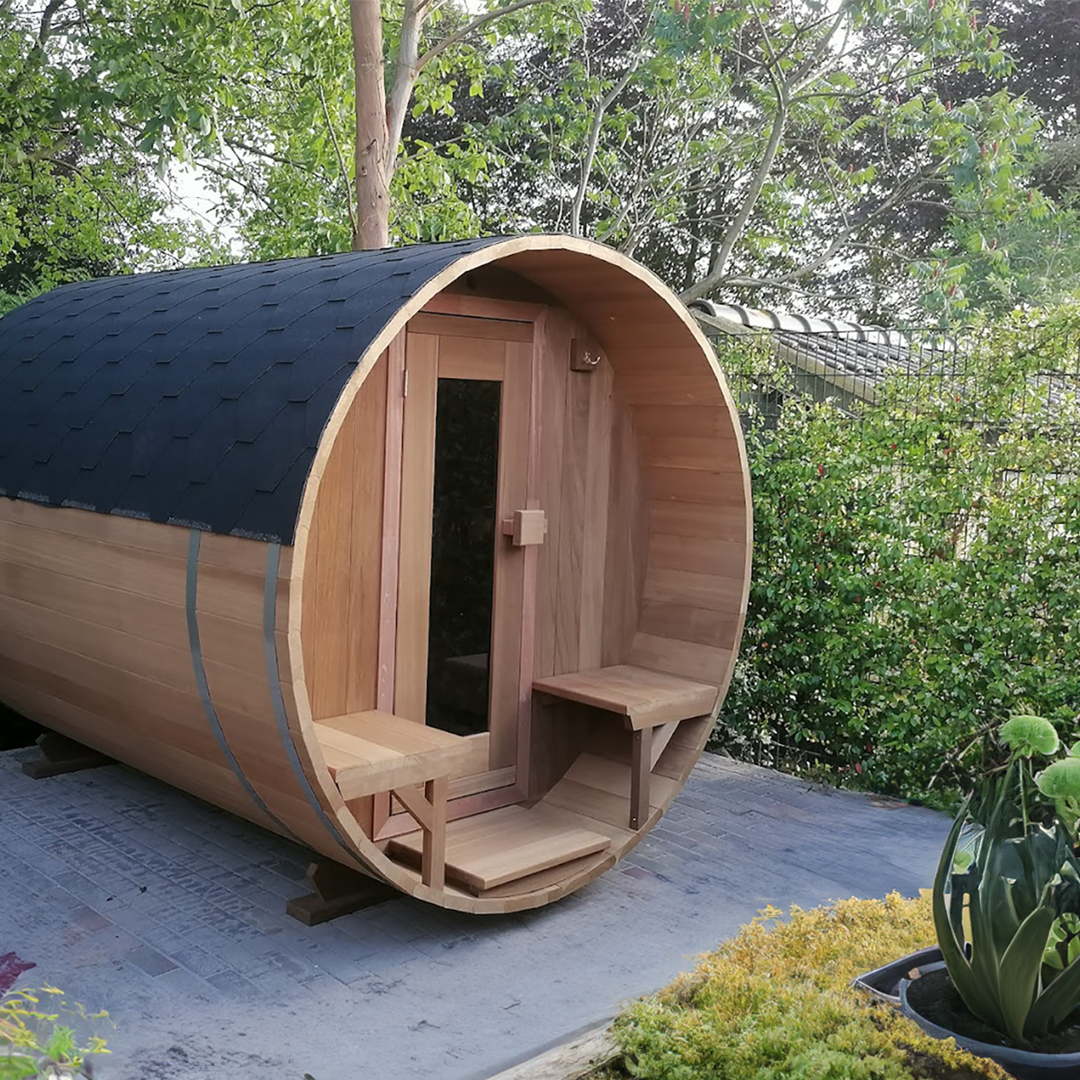 Modified Ayous barrel sauna 265 cm