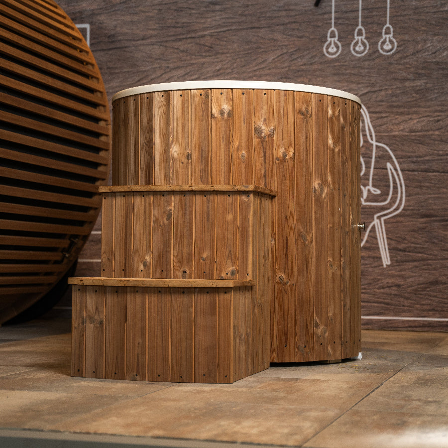 Thermowood Vuren ijsbad 470 liter met 3kW warmtepomp