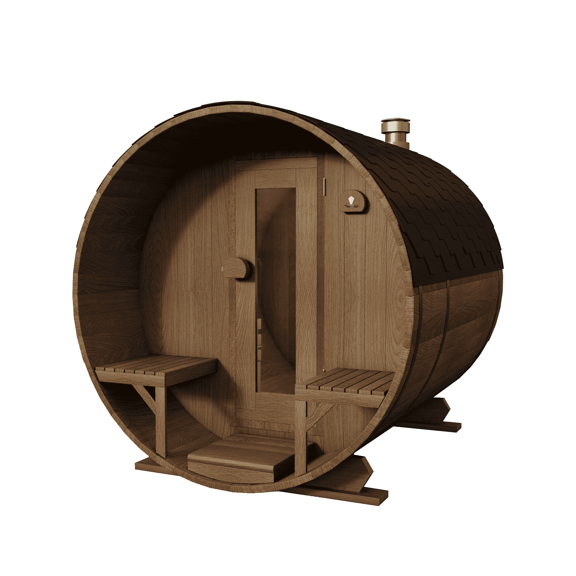 Modified Ayous barrel sauna 240 cm