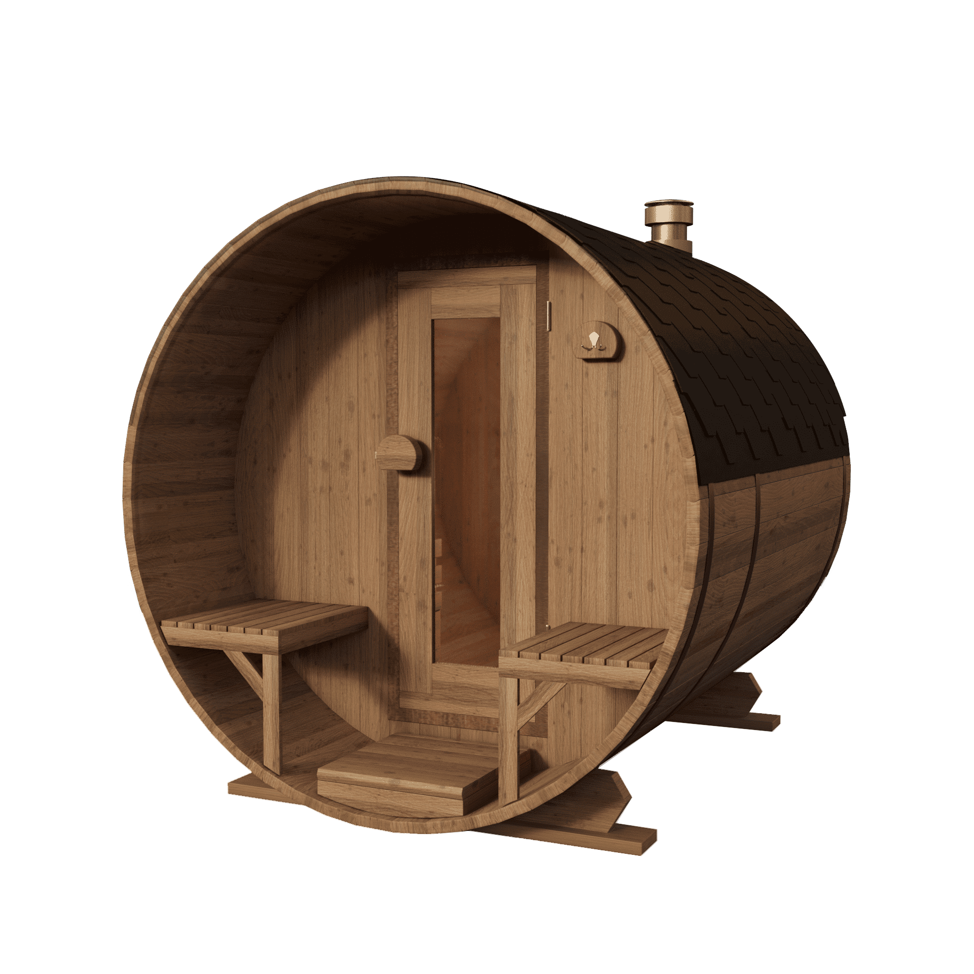 Modified Ayous barrel sauna 240 cm